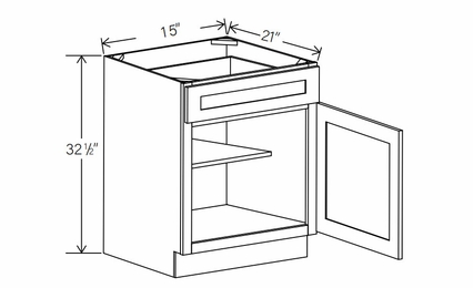 RTA Floral White ADA-B15: ADA Base Cabinet: RTA Kitchen Cabinets