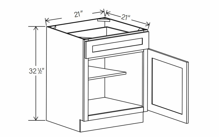 RTA Floral White ADA-B21: ADA Base Cabinet: RTA Kitchen Cabinets