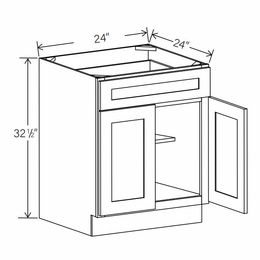 RTA Floral White ADA-B24: ADA Base Cabinet: RTA Kitchen Cabinets
