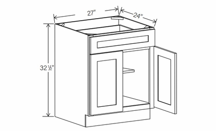 RTA Floral White ADA-B27: ADA Base Cabinet: RTA Kitchen Cabinets