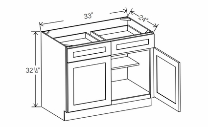 RTA Floral White ADA-B33: ADA Base Cabinet: RTA Kitchen Cabinets
