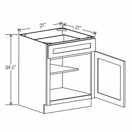 RTA Floral White B21: Single Door Base Cabinet: RTA Kitchen Cabinets