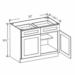 RTA Floral White B30: Double Door Base Cabinet: RTA Kitchen Cabinets