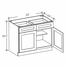 RTA Floral White B33: Double Door Base Cabinet: RTA Kitchen Cabinets