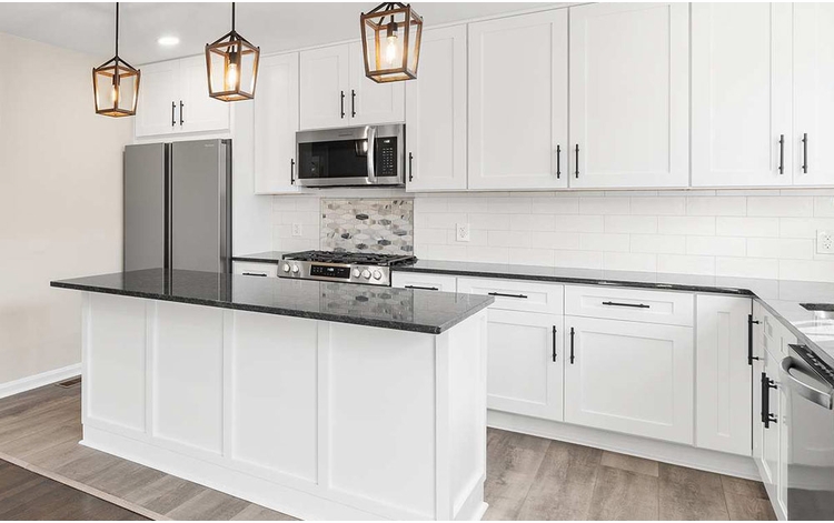 RTA Floral White Kitchen Cabinets
