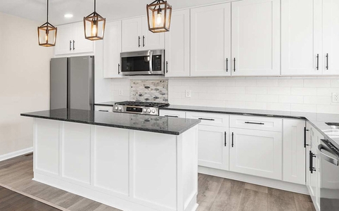 Floral White Kitchen Cabinets