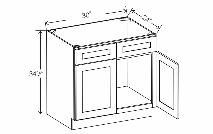 RTA Floral White SB30: Sink Base Cabinet: RTA Kitchen Cabinets