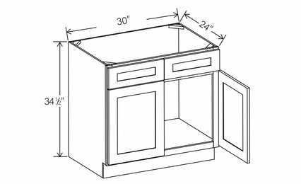 RTA Floral White SB30: Sink Base Cabinet: RTA Kitchen Cabinets