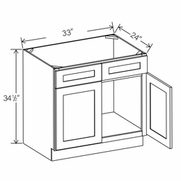 RTA Floral White SB33: Sink Base Cabinet: RTA Kitchen Cabinets