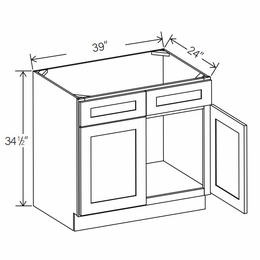 RTA Floral White SB39: Sink Base Cabinet: RTA Kitchen Cabinets