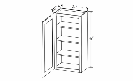 RTA Floral White W2142: Single Door Wall Cabinet: RTA Kitchen Cabinets
