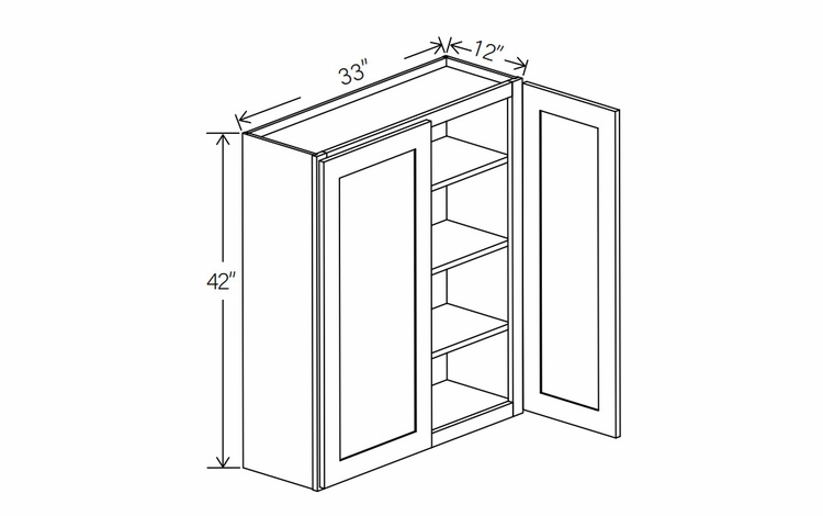 RTA Floral White W3342: Double Door Wall Cabinet: RTA Kitchen Cabinets
