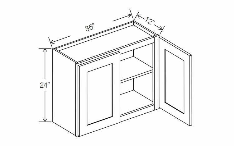 RTA Floral White W3624: Double Door Wall Cabinet: RTA Kitchen Cabinets