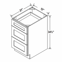 Rustic Wood 3VDB12: Vanity Drawer Base Cabinet: Assembled Kitchen Cabinets
