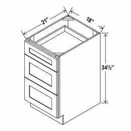 Rustic Wood 3VDB18: Vanity Drawer Base Cabinet: Assembled Kitchen Cabinets