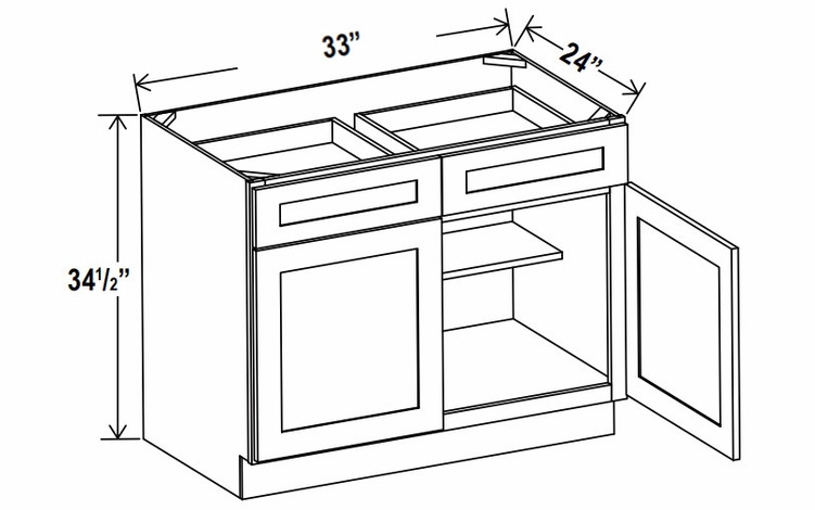 Rustic Wood B33: Double Door Base Cabinet: Assembled Kitchen Cabinets