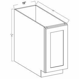 Rustic Wood BFH15: Full Height Single Door Base Cabinet: Assembled Kitchen Cabinets