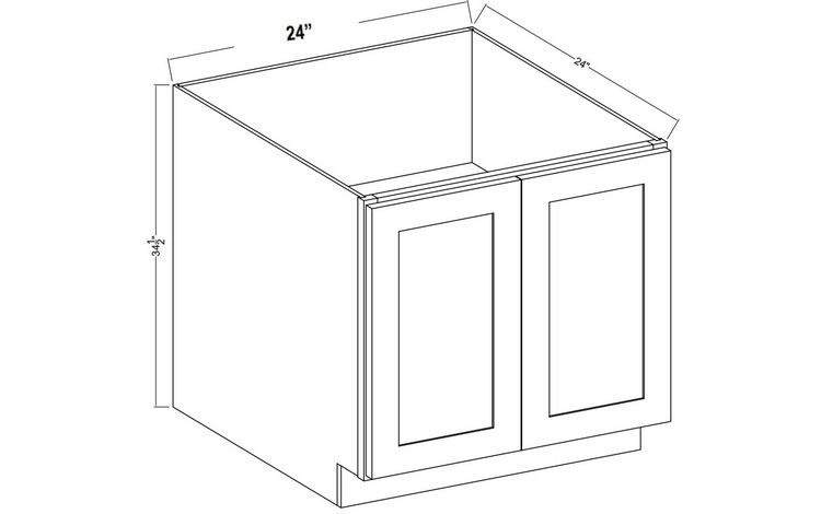 Rustic Wood BFH24: Full Height Double Door Base Cabinet: Assembled Kitchen Cabinets