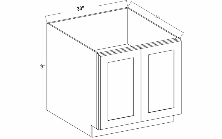 Rustic Wood BFH33: Full Height Double Door Base Cabinet: Assembled Kitchen Cabinets