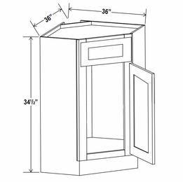 Rustic Wood CSB36: Corner Sink Base Cabinet: Assembled Kitchen Cabinets