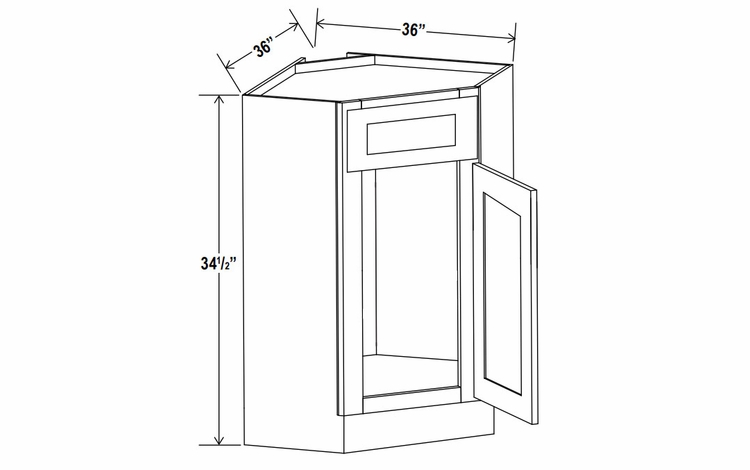 Rustic Wood CSB36: Corner Sink Base Cabinet: Assembled Kitchen Cabinets