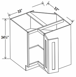 Rustic Wood ERB33: Easy Reach Base Cabinet: Assembled Kitchen Cabinets