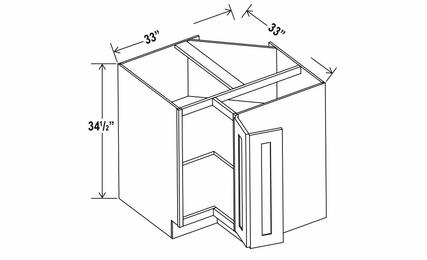 Rustic Wood ERB33: Easy Reach Base Cabinet: Assembled Kitchen Cabinets