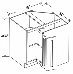 Rustic Wood ERB36: Easy Reach Base Cabinet: Assembled Kitchen Cabinets