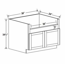 Rustic Wood FSB36: Farm Sink Base Cabinet: Assembled Kitchen Cabinets