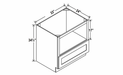 Rustic Wood MB33: Microwave Base Cabinet: Assembled Kitchen Cabinets