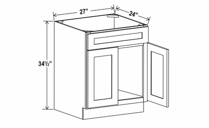 Rustic Wood SB27: Sink Base Cabinet: Assembled Kitchen Cabinets