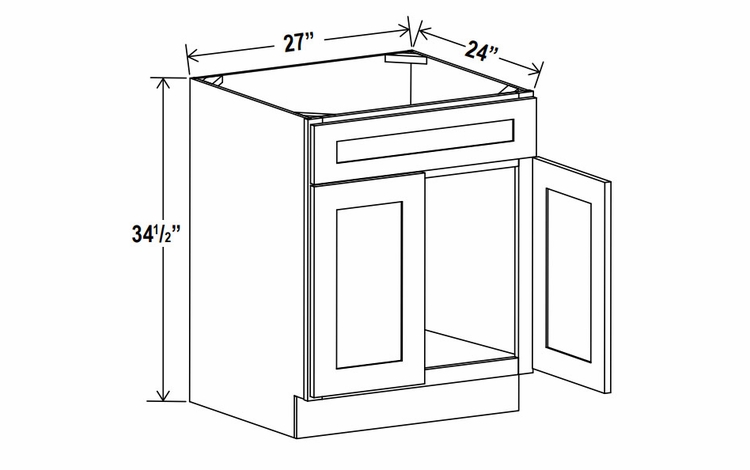 Rustic Wood SB27: Sink Base Cabinet: Assembled Kitchen Cabinets