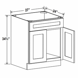 Rustic Wood SB27: Sink Base Cabinet: Assembled Kitchen Cabinets