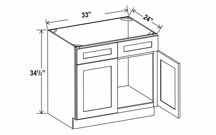 Rustic Wood SB33: Sink Base Cabinet: Assembled Kitchen Cabinets