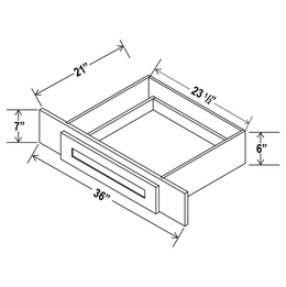 Rustic Wood VKD36: Knee Drawer: Assembled Kitchen Cabinets