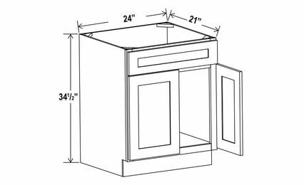 Rustic Wood VS24: Vanity Sink Base Cabinet: Assembled Kitchen Cabinets