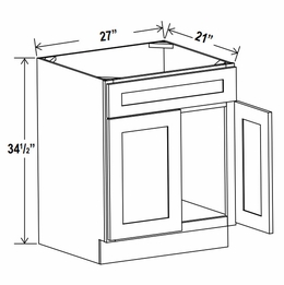 Rustic Wood VS27: Vanity Sink Base Cabinet: Assembled Kitchen Cabinets