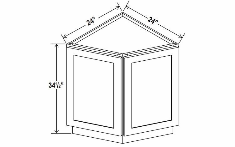 Sage Breeze BEC24: Base End Cabinet: Assembled Kitchen Cabinets