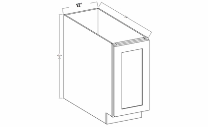 Sage Breeze BFH12: Full Height Single Door Base Cabinet: Assembled Kitchen Cabinets