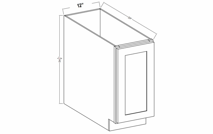 Sage Breeze BFH12: Full Height Single Door Base Cabinet: Assembled Kitchen Cabinets
