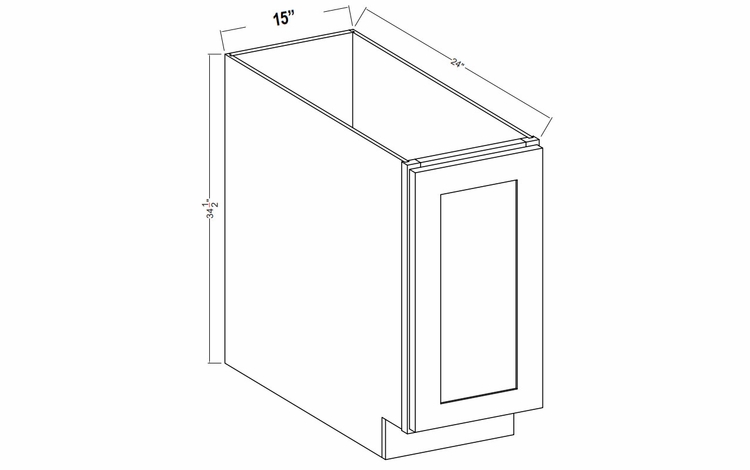 Sage Breeze BFH15: Full Height Single Door Base Cabinet: Assembled Kitchen Cabinets