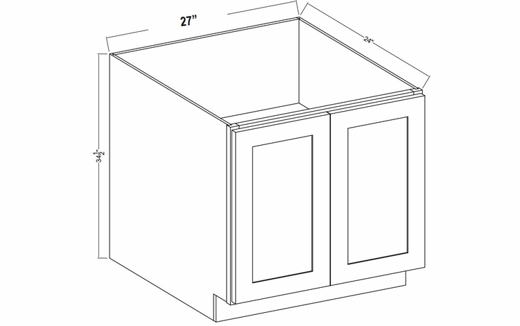 Sage Breeze BFH27: Full Height Double Door Base Cabinet: Assembled Kitchen Cabinets