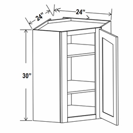 Sage Breeze DCW2430: Wall Diagonal Corner Cabinet: Assembled Kitchen Cabinets