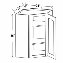 Sage Breeze DCW2436: Wall Diagonal Corner Cabinet: Assembled Kitchen Cabinets