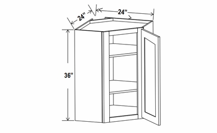 Sage Breeze DCW2436: Wall Diagonal Corner Cabinet: Assembled Kitchen Cabinets