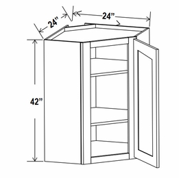 Sage Breeze DCW2442: Wall Diagonal Corner Cabinet: Assembled Kitchen Cabinets