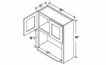 Sage Breeze MO3036: Microwave Wall Cabinet: Assembled Kitchen Cabinets