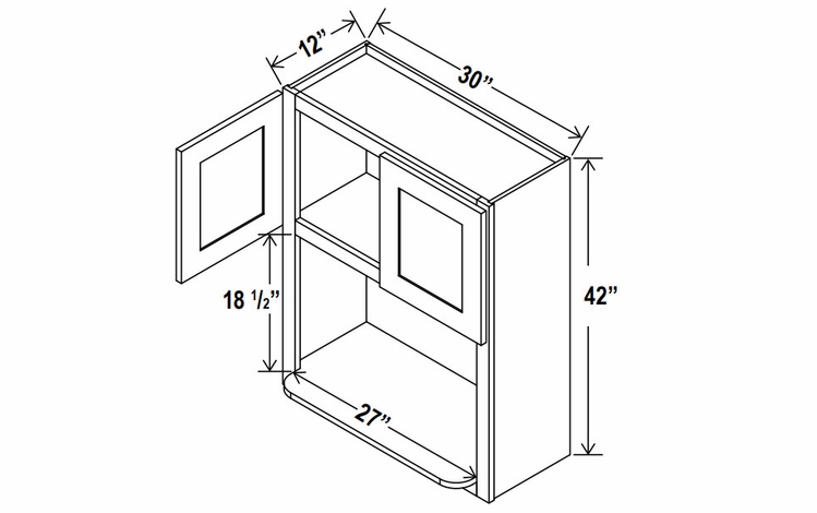 Sage Breeze MO3042: Microwave Wall Cabinet: Assembled Kitchen Cabinets