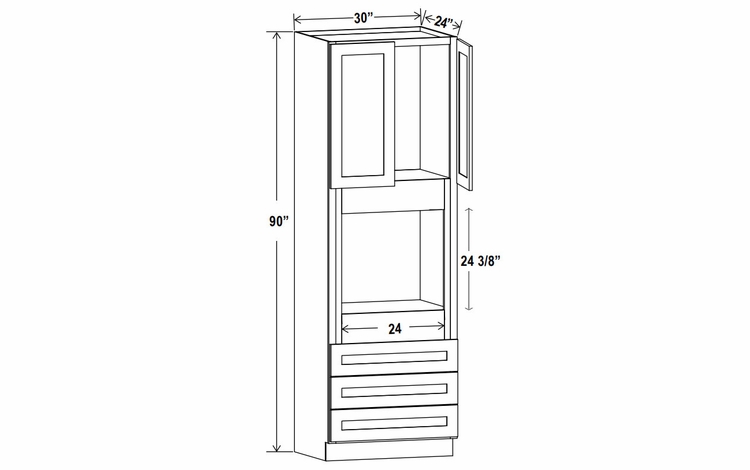 Sage Breeze O309024: Oven Pantry Cabinet: Assembled Kitchen Cabinets