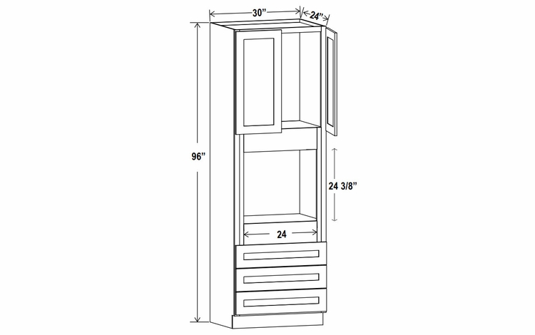 Sage Breeze O309624: Oven Pantry Cabinet: Assembled Kitchen Cabinets